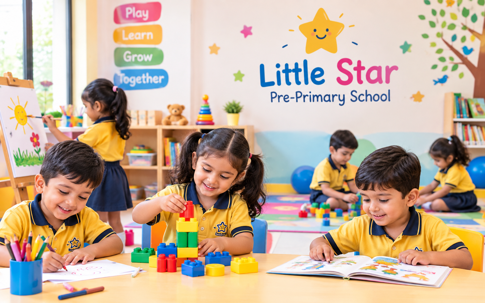 Children learning and playing at Little Star Pre-Primary School