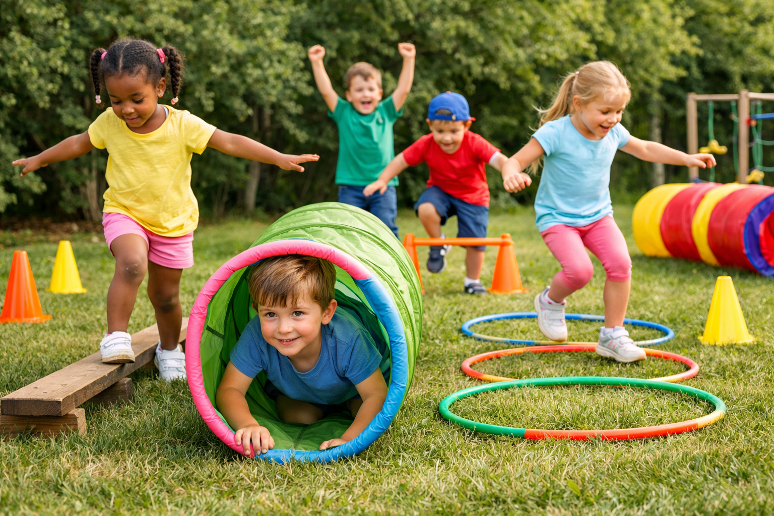 Children participating in outdoor activities