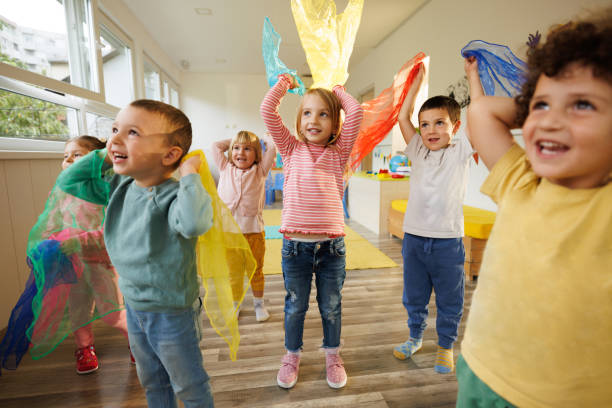 Children enjoying dance and music activities